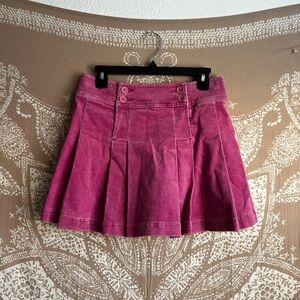 NWT Mini Boden Girls Pleated Pink Corduroy Skirt